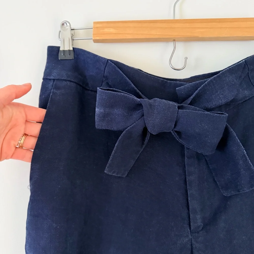 Banana Republic Navy Blue Tie Waist Trousers